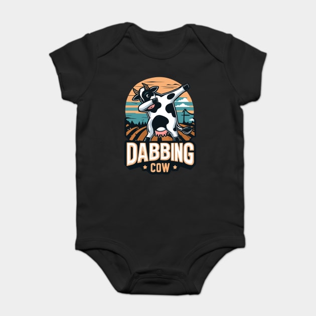 Dabbing Cow Farm Baby Bodysuit by JessArty